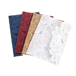 25/50pcs European Laser Cut Wedding Invitations Card Elegant Rose Flower Fold Greeting Card Birthday Engagement Party Decoration