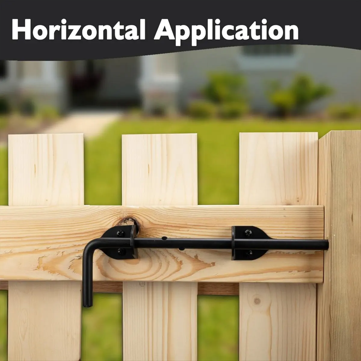 BHBL Heavy Duty Gate Latche Portable Cane Bolt Door Lock Door Stop Hardware for Single Open Door Gate Wooden Fence