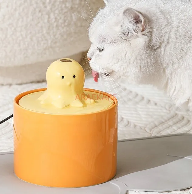 

1PCS Water dispenser, cat ceramic, automatic circulation, flowing water, dog filtration, feeding bowl, pet supplies
