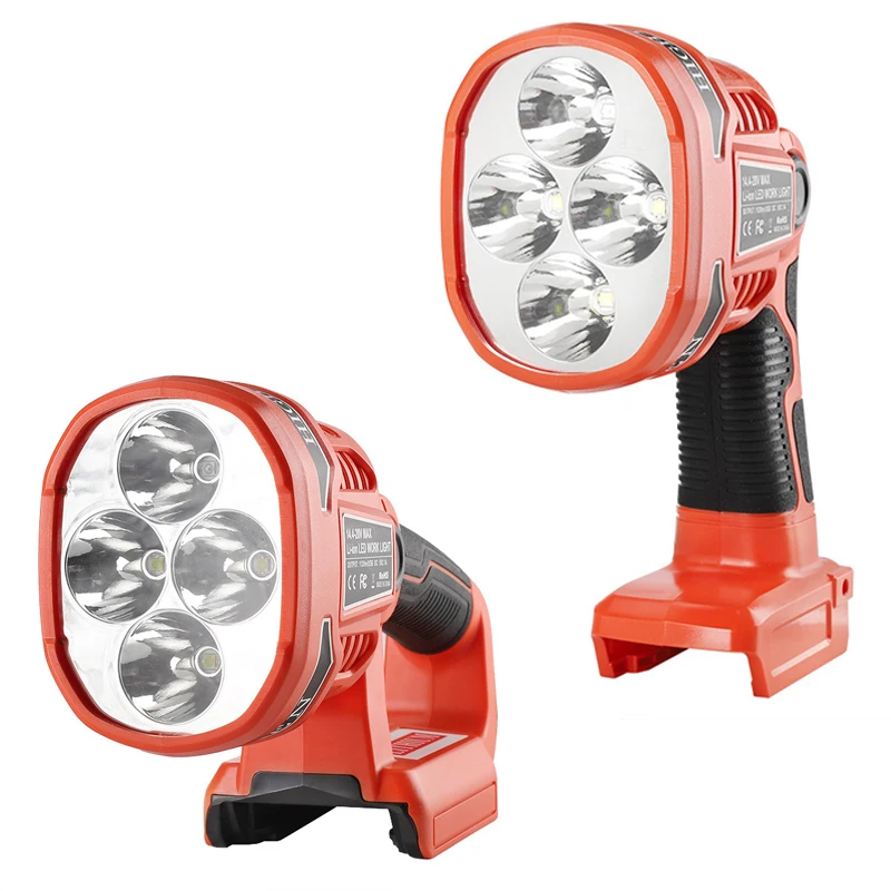 LED Torch Work Light For Black and Decker 14.4V-20V Lithium Battery Cordless Flashlight Portable Lantern with USB Port