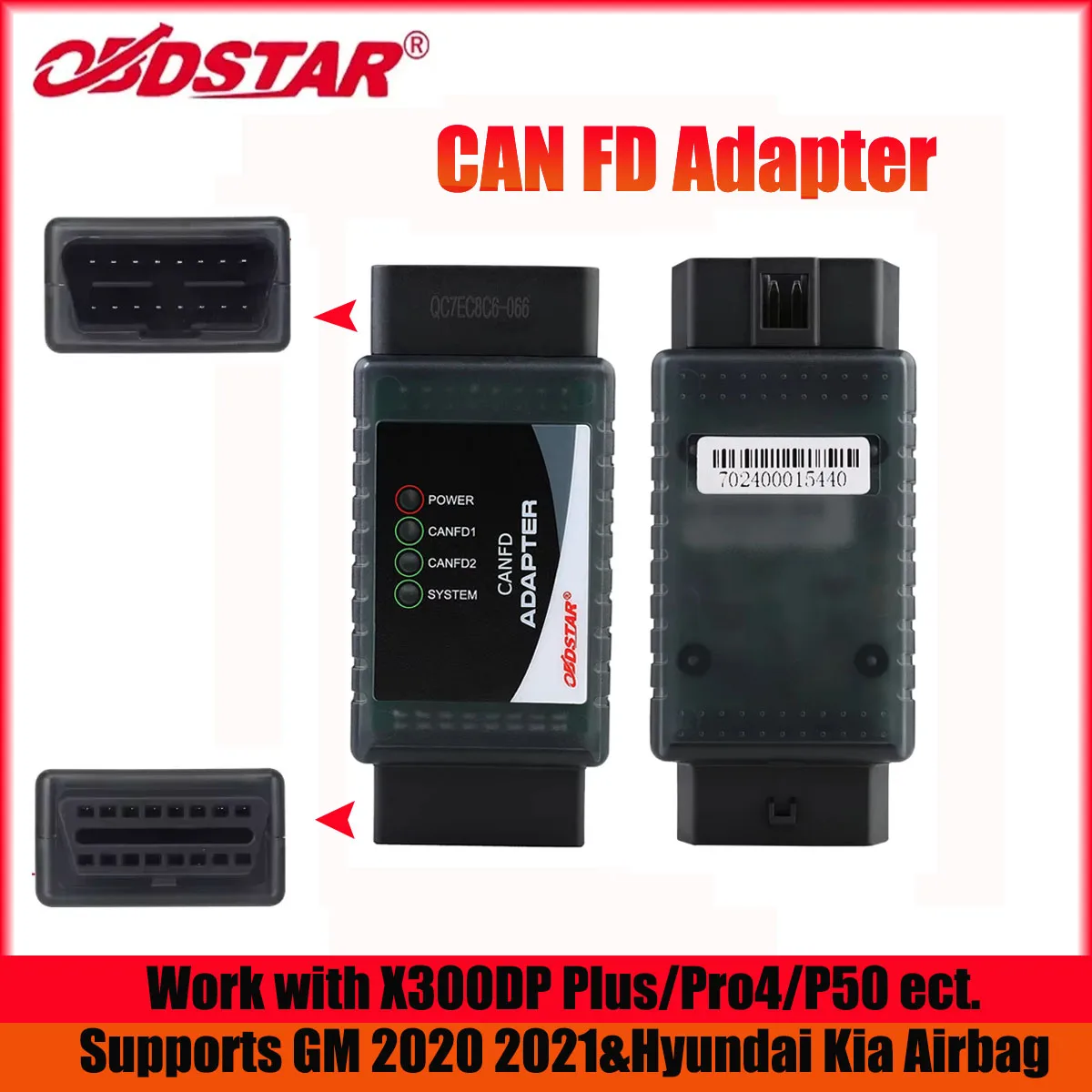 محول OBDSTAR CAN FD يعمل مع أداة تشخيص السيارة X300PRO4/ X300 DP PLUS لسيارة شيفروليه جي إم سي بويك هيونداي كيا إلخ جي إم وسادة هوائية A +