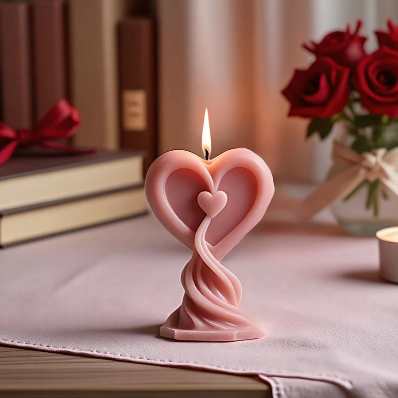 

Love Rotating Pillar Scented Candle Silicone Molds DIY Lip Kiss Scented Soap Resin Plaster Moluds Desktop Decor Gifts