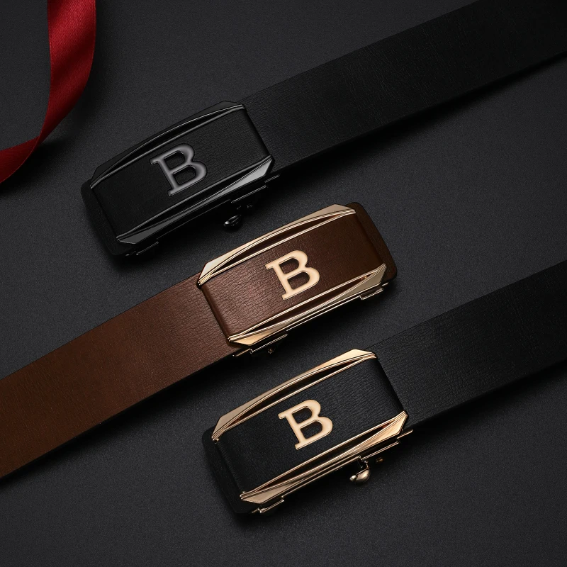 

Luxury Famous Brand B Letter Casual Fashion Belt High Quality Coffee Men's Automatic Buckle Classic Black Belt Ceinture Homme