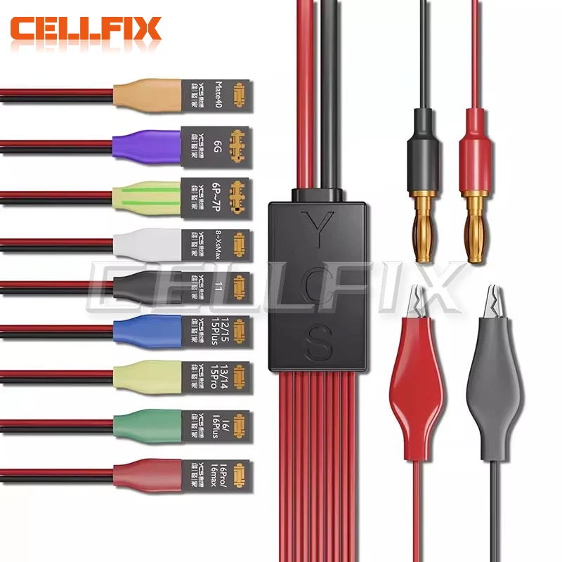 

YCS D01 Power On Charging Detection Power Cord For iPhone 6-16 Pro Max Huawei Mate40 Battery Clip Motherboard Testing Cable Tool