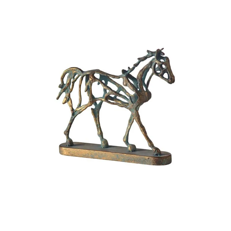 European retro wrought iron pony ornament decoration personality creativity abstract office decoration success good meaning