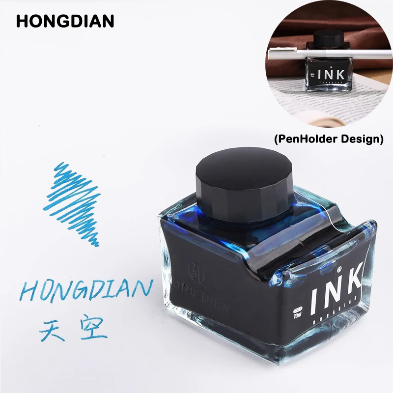 Hongdian-万年筆インク、ガラス瓶入りインクペン、詰め替えカートリッジ、学用品および事務用品、さまざまな色、70 ml、60 ml、18ml、高品質