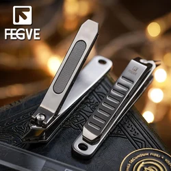 FEGVE Diagonal Nail Clippers Folding Ultra-thin Large Opening Splash Proof Single Set Gift