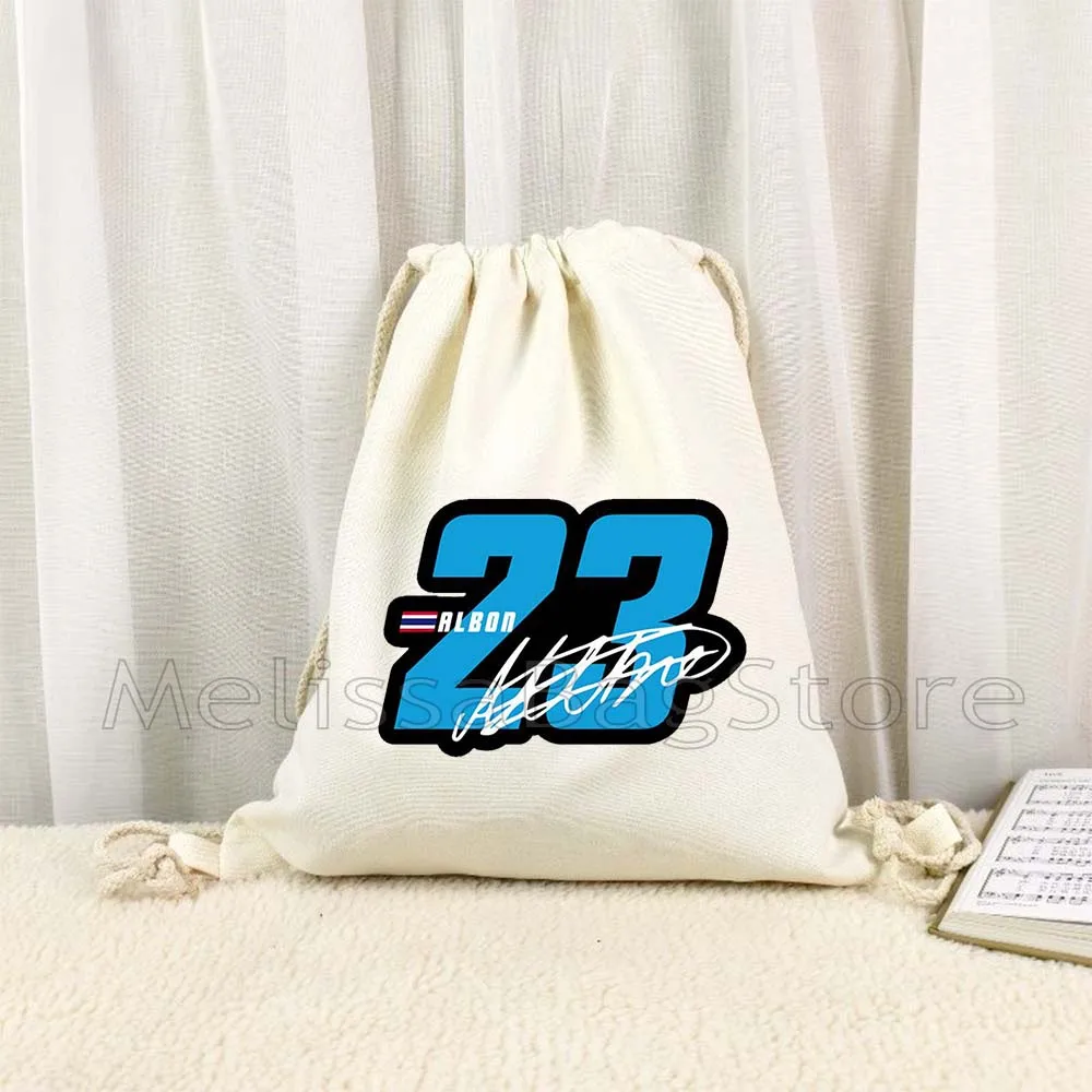 F1 Racer Number Alex 23 Carlos 55 Lewis 44 Lando 4 George 63 Fernando 14 Charles 16 Canvas Drawstring Bag Gym Backpack Sackpack