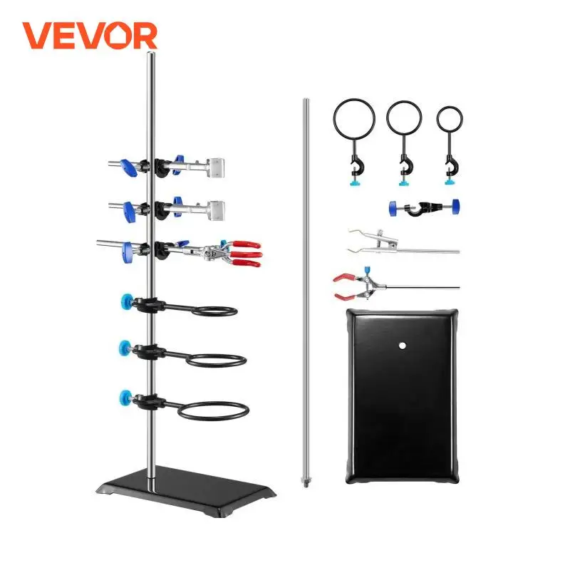 VEVOR Lab Stand Support Laboratory Retort Support Stand Set Steel Lab Stand 23.6\