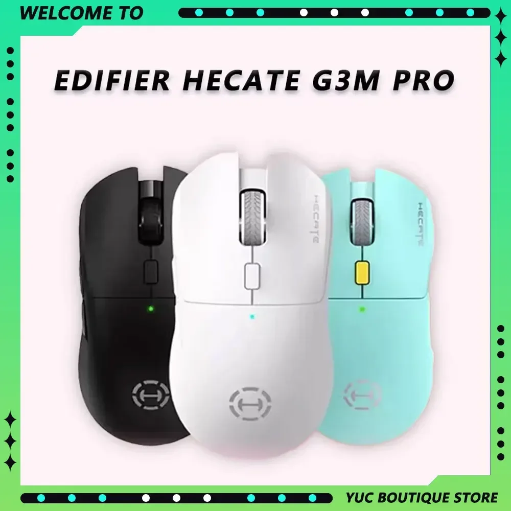 Edifier Hecate G3m Pro Wireless Bluetooth Mouse PAW3395 Tri Mode Ergonomics Lightweight Customized Game Mouse For PC Accessories