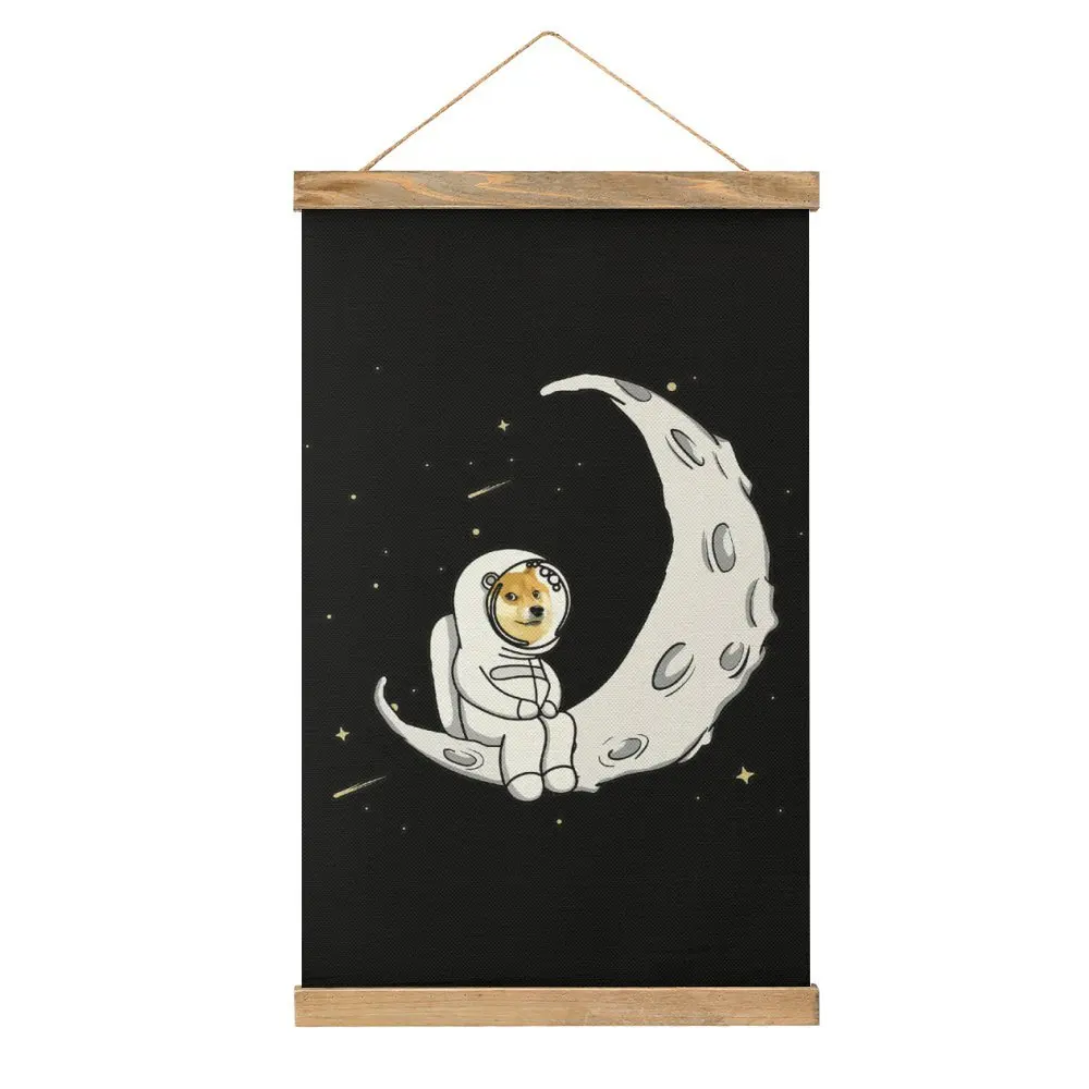 Casual Graphic Dogecoin To The Moon Tshirt Funny Gifts Y Canvas Hanging Picture Picture Hanging Humor Graphic Bar   Draw Style H