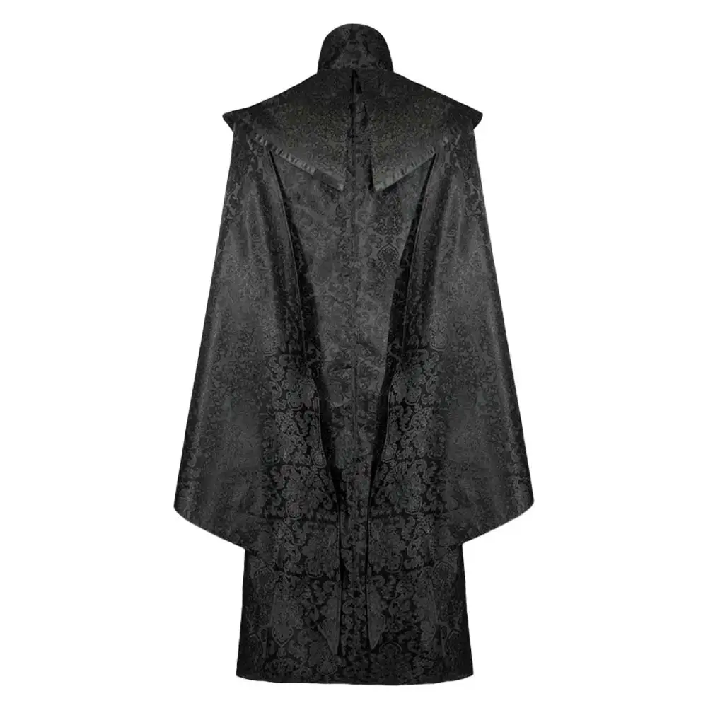 Disfraz de mago Medieval para hombre, abrigo largo negro, gabardina Punk aristocrática gótica Retro, misionero oscuro, juego de rol, Carnaval de Halloween