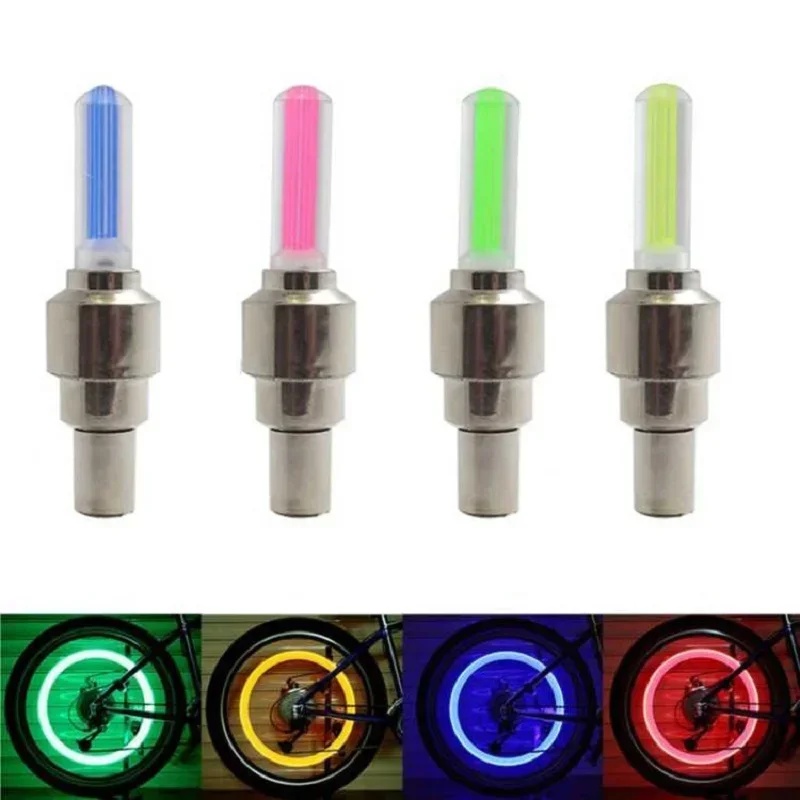 

2PCS Bicycle Bike LED Lights Tire Valve Cap Flashlight Auto Car Motorcycle Tire Air Valve Wheel Spokes Light Bike Accessories