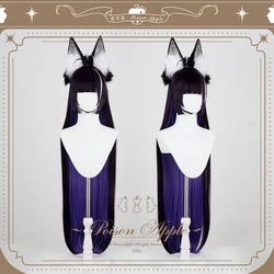 IJN Musashi Cosplay Pruik Azur Lane 110 cm Lang Paars Zwart Gemengd Hittebestendig Synthetisch Haar Halloween Carnaval Party Rollenspel
