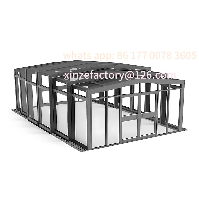 

Customizable removable aluminum alloy sun room telescopic folding sliding activity glass room villa courtyard mobile sun room
