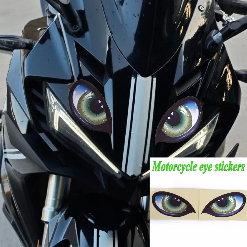 دراجة نارية العين ملصقات ثلاثية الأبعاد ستيريو عاكس عيون القط سيارة ملصق الإبداعية مرآة الرؤية الخلفية ملصق مائي عيون عالمية ملصقات السيارات