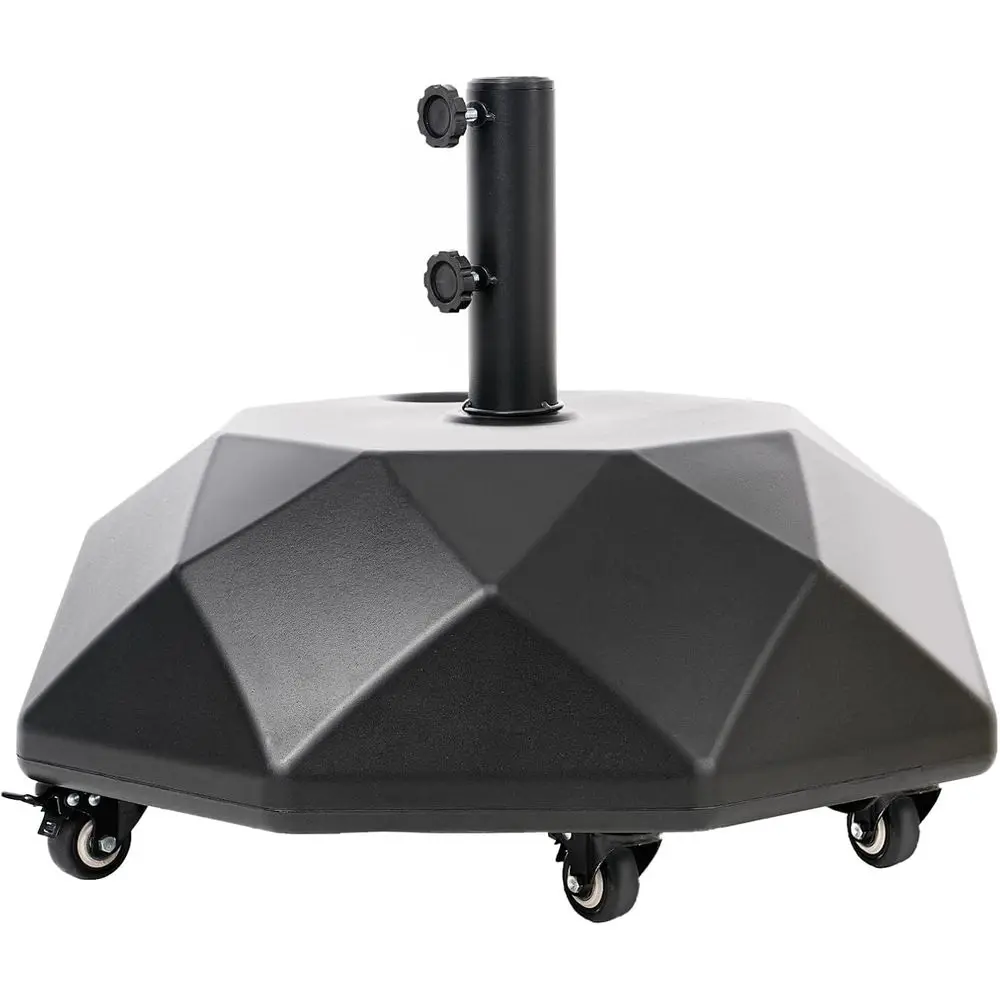 

HOMSHADE H16 Patio Umbrella Stand Base with 5 Wheels - 127lbs Heavy Duty Rolling Weights Outdoor Market Umbrella Base, Reillable