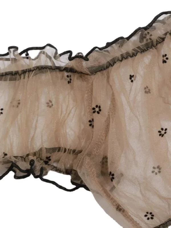 Sex Underwear Sexy Women's Mesh Perspective Off-the-shoulder Tube Top Underwear Set Sexy Women's Private Transparent Bra Set