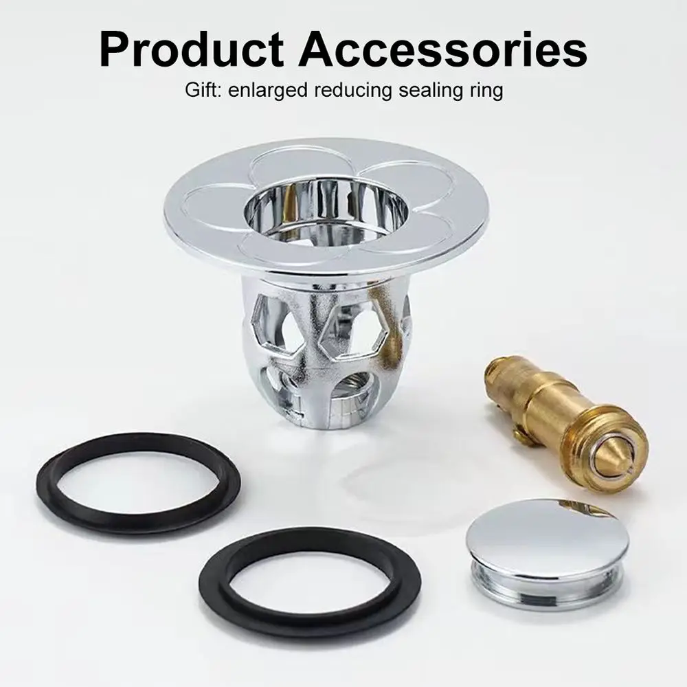 Bath Stopper Shower Sink Strainer Hair Catcher Bathroom Sink Plug Pop-Up Bounce Core Basin Spring Core Basin Drain Filter