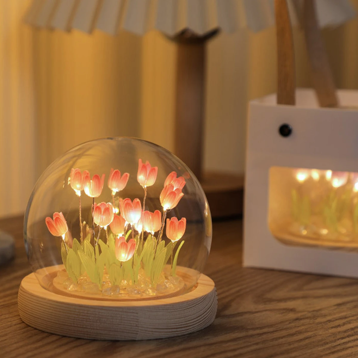 10/20 pz tulipano luce notturna a batteria lampada da tavolo fiore tulipano simulazione fai da te tulipano LED luce notturna luce da comodino fatta