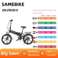 SAMEBIKE 20LVXD30-II Folding Electric Bike 250W 48V 10.4Ah Lithium Battery Electric Bicycle 20 inch City Commuter E-bike