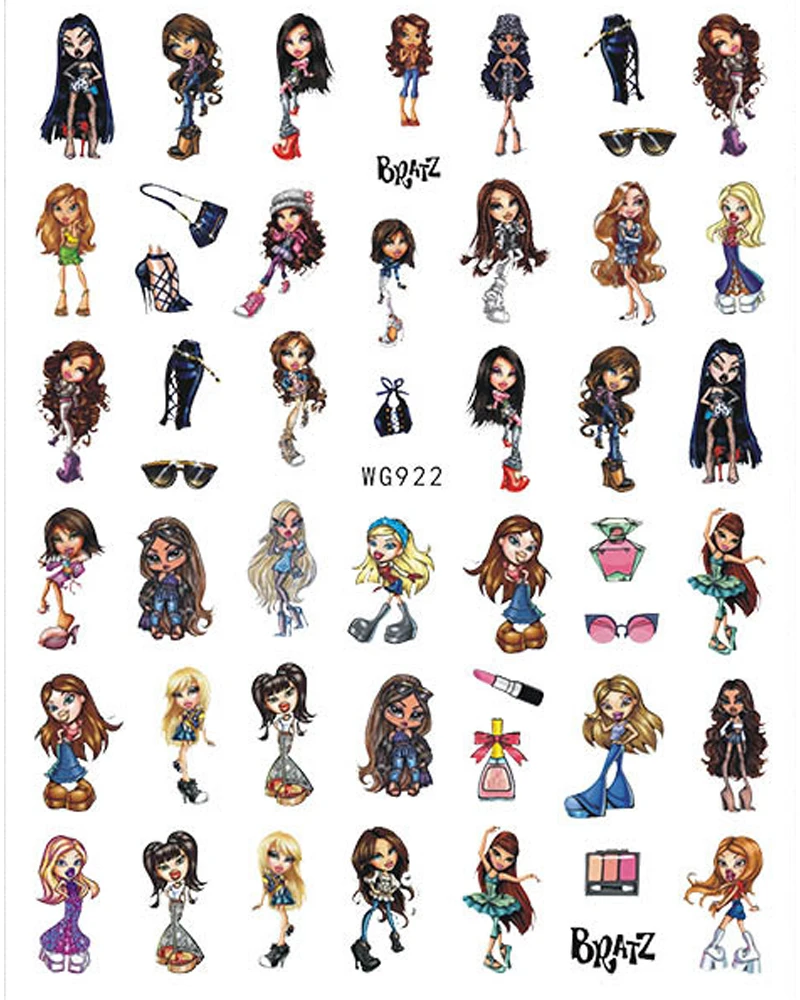 3D Cartoon Girl Series Nail Decals Adhesive Stickers Nail Art Supplies Disney Anime Nail Stickers Nail Decorations Press on Nail