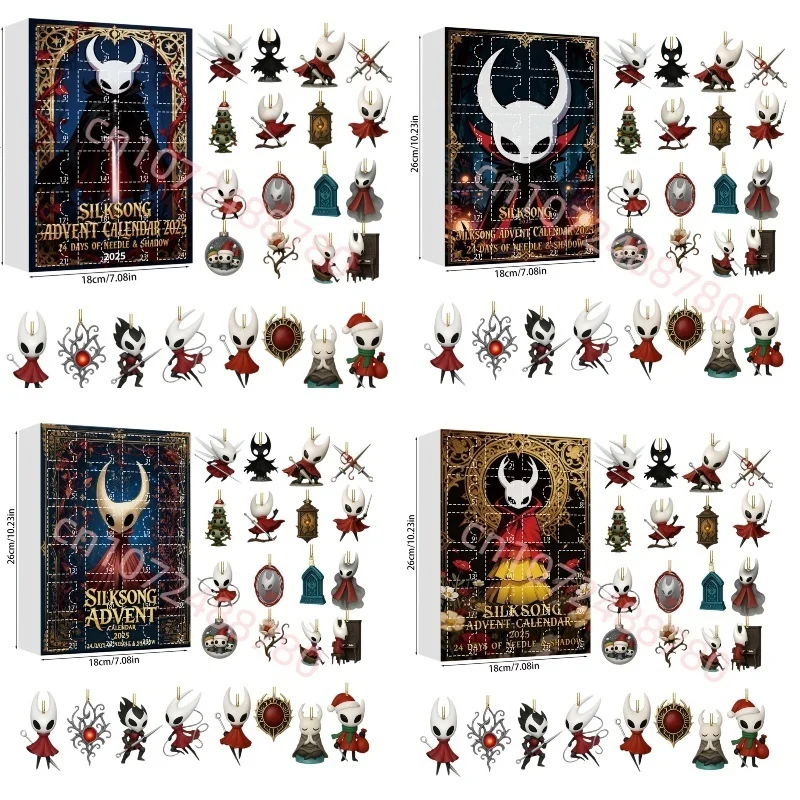 2026 SILKSONGs تقاويم القدوم المفاتيح لطيف 24 قطعة/المجموعة جوفاء فرسان الاكريليك المعلقات جمع لعبة للطفل هدايا عيد الميلاد