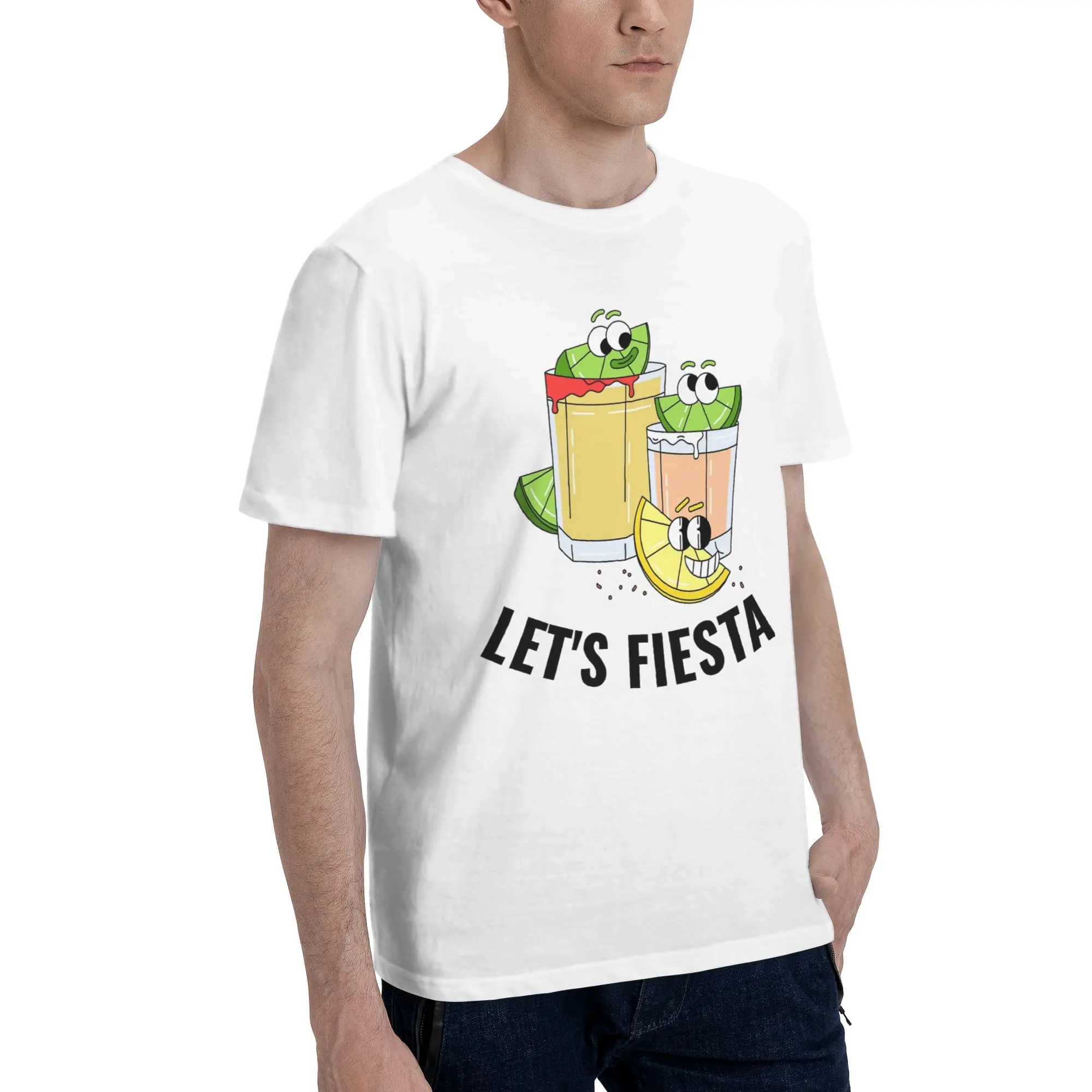 Mens Womens Let's Fiesta Cinco De Mayo  Shirt Cotton Graphic Tee Shirts  Top Clothing