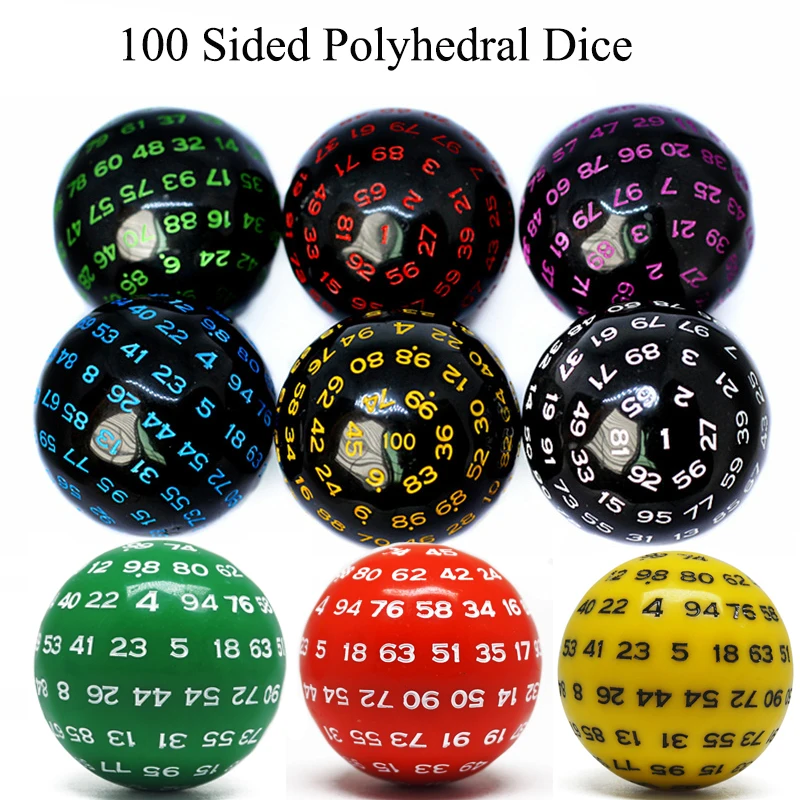 Polyhedral Dice for Role Playing Game, Digital Dice, D100, Multi Sided, DND, Acrylic, Table Board, Math Teaching, Number Dice