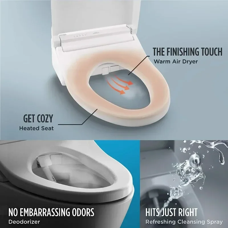 SW3084 #01 WASHLET C5 dudukan Toilet Bidet elektronik dengan Premium dan EWATER + tongkat pembersih, memanjang, katun putih