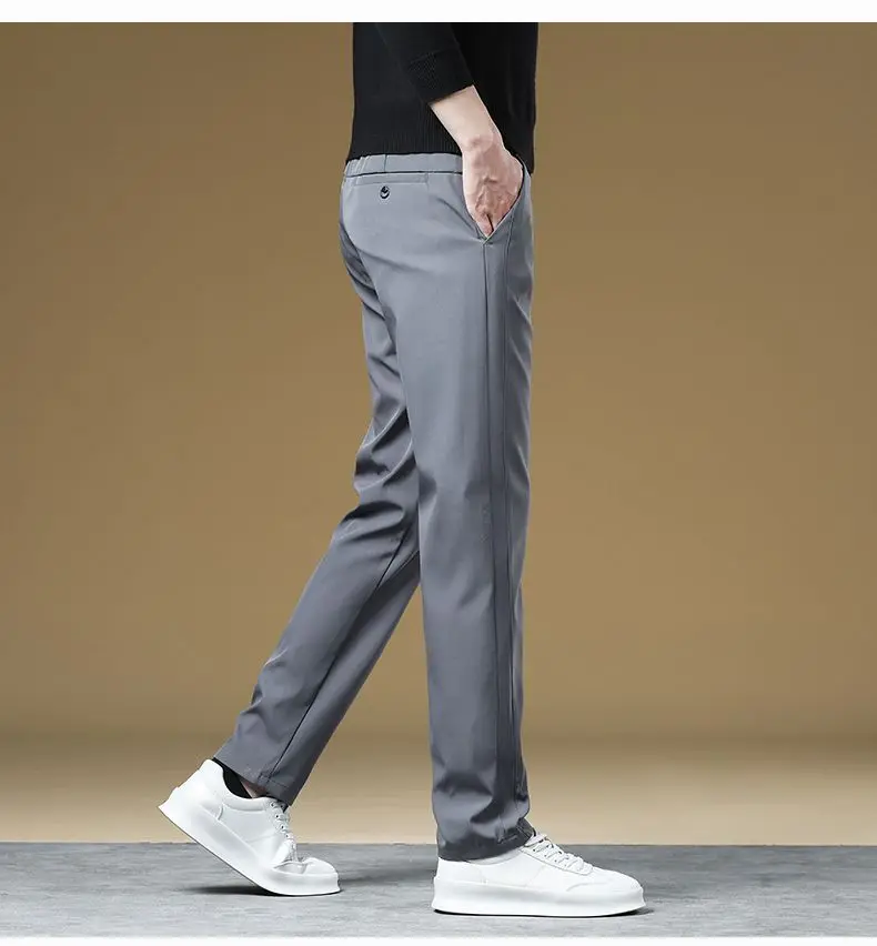 Herren-Herbst-Winter-Hose, dick, warm, Business, gerade geschnitten, lässig, modisch, koreanischer Fleece-Stil, schwarz, grau, Baggy, Y2K-Hose, vielseitig einsetzbar – Detail 18