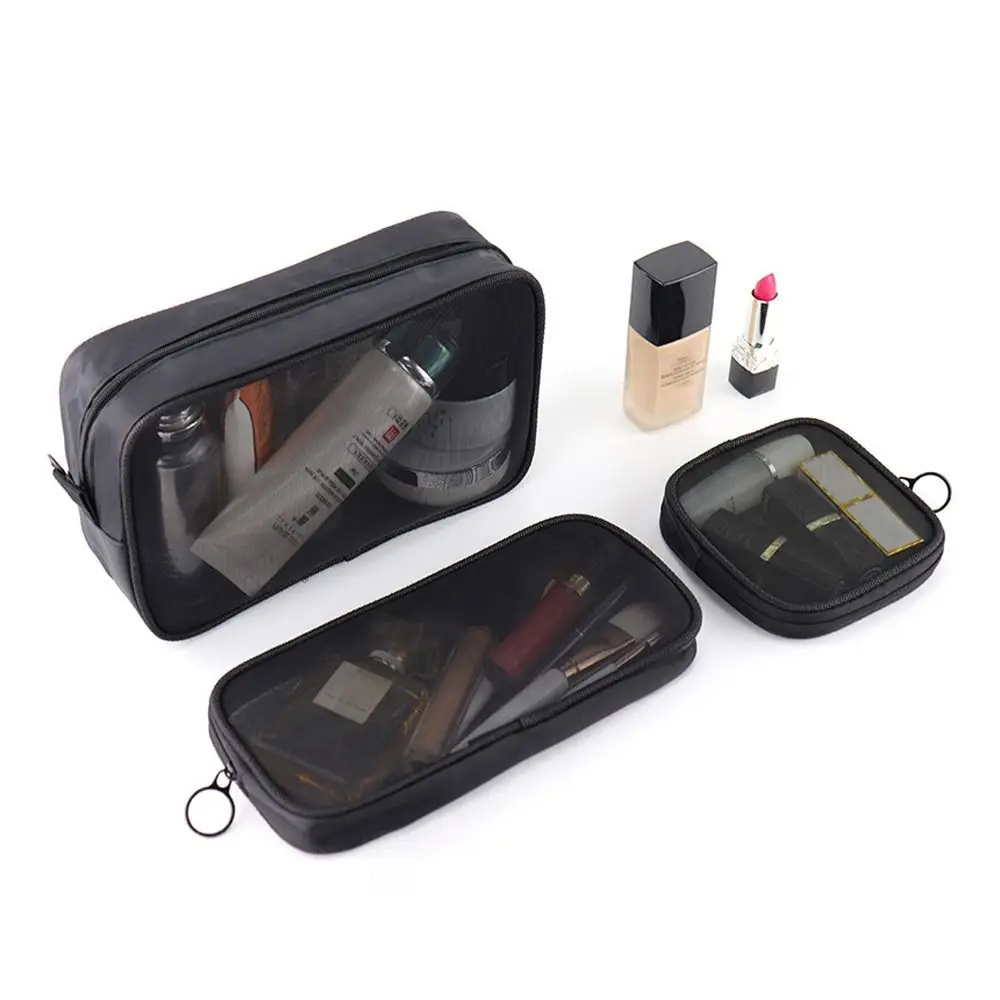 Travel Large Capacity Makeup Bag Portable Multifunctional Cosmetic Pouch Mesh Toiletry Bag
