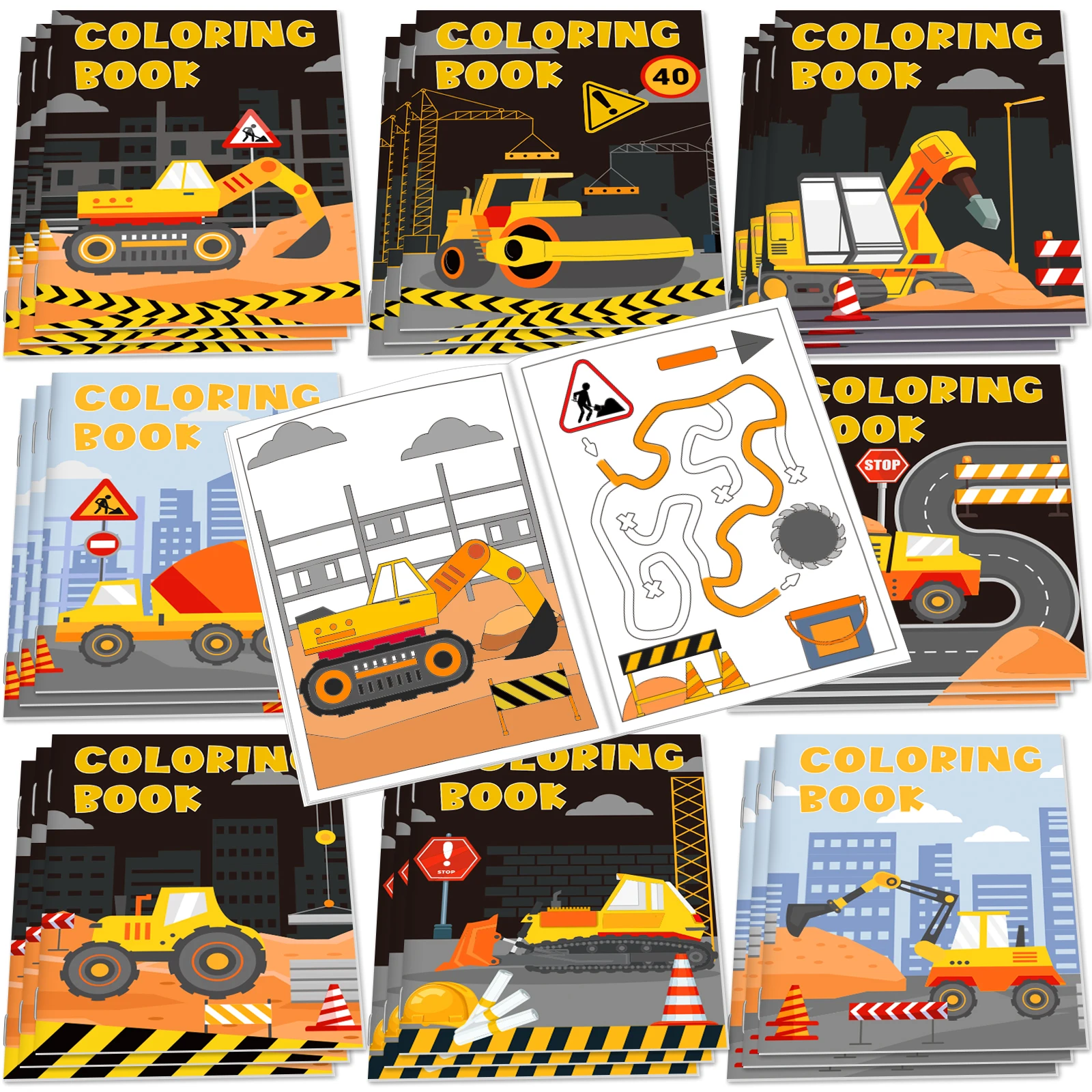 24 Pack Construction Trucks Coloring Book Bulk Construction Birthday Party Favors Small Coloring Book For Kids Including Dump Tr