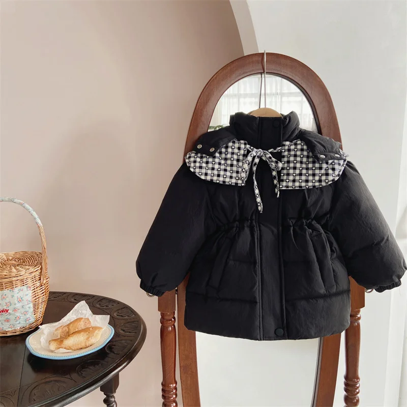 Детские зимние пальто, новинка 2024, зимние толстые куртки для мальчиков и девочек, шаль унисекс, теплая повседневная верхняя одежда, детская модная одежда с капюшоном