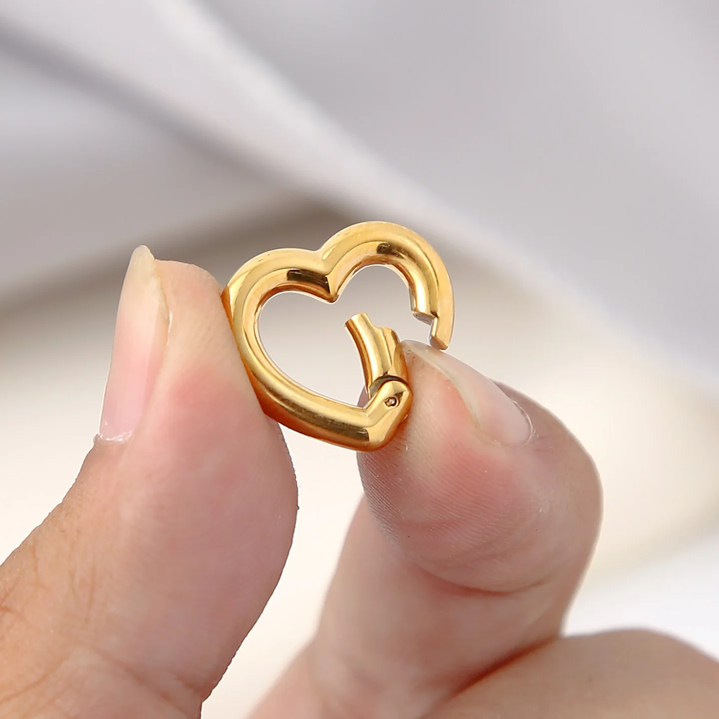 

5pcs Stainless Steel Clasps Heart Round Ring Lobster Clasp Hook Connectors Necklace for DIY Jewelry Making Supplies Accessories