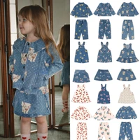 Baby Girl Clothes Girls Cherry Brand New Autumn Cute Embroidery Kids Dress Toddler Boys Jacket Denim Pants Children Outfit Set