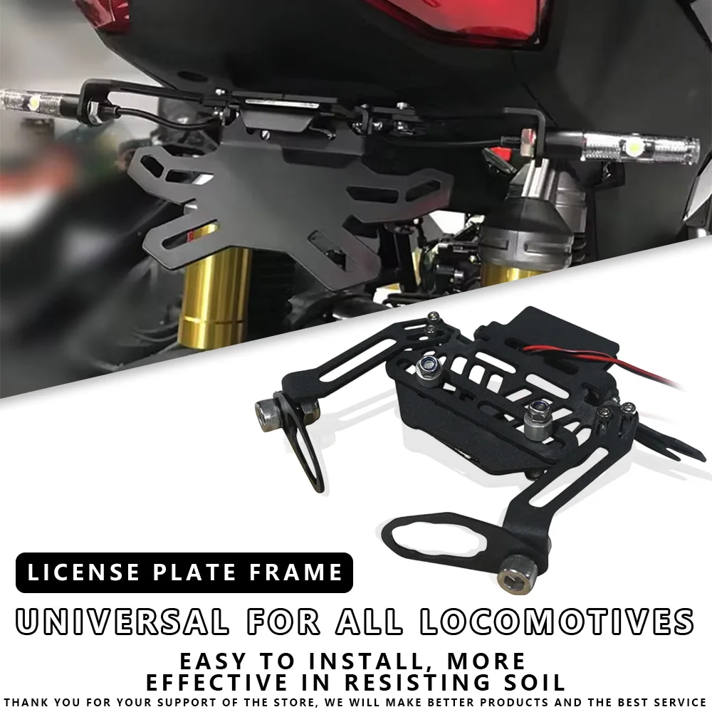 

MTKRACING Universal Motorcycle License Plate Holder Bracket Fender Eliminator With LED light Bracket