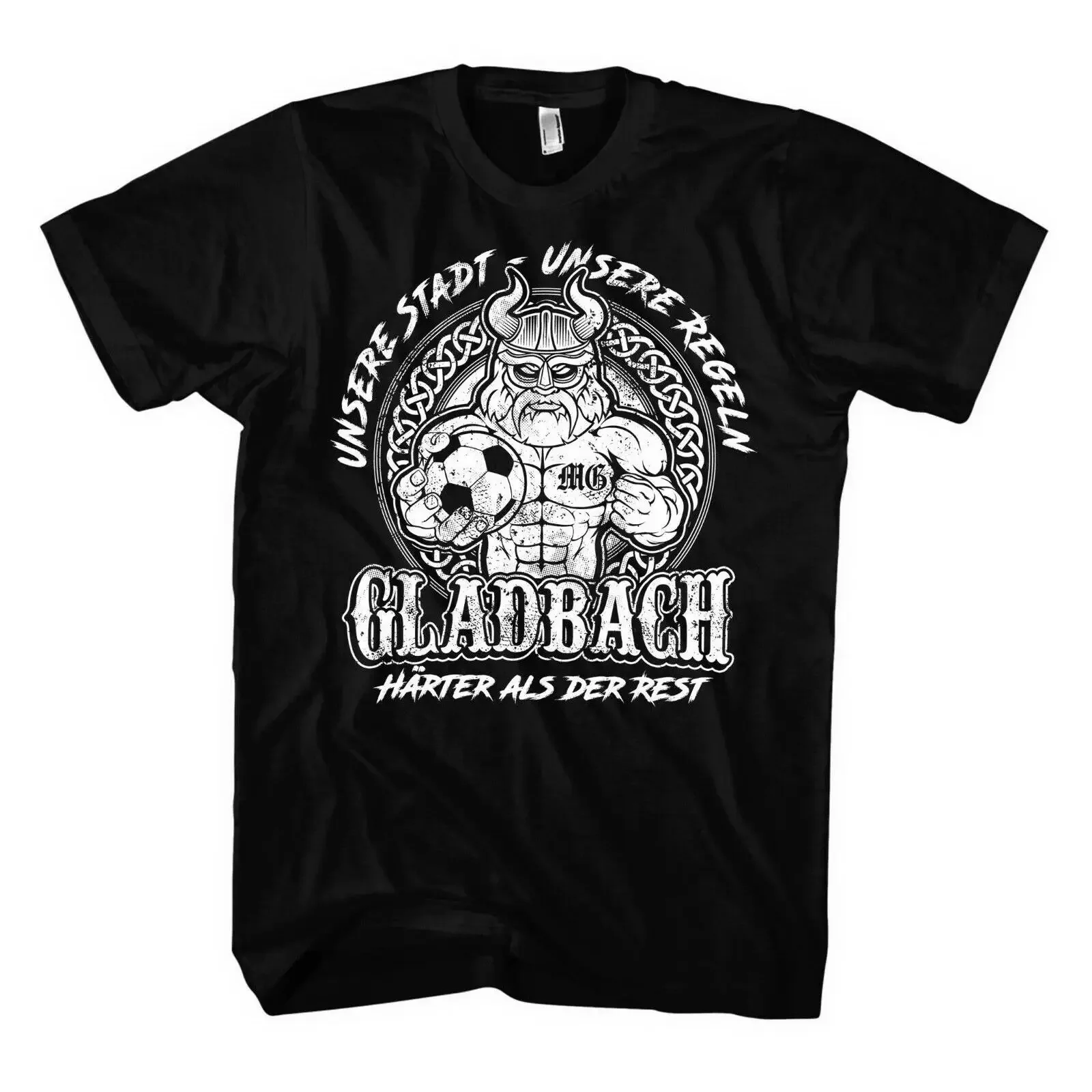 Футболка мужская винтажная Gladbach Ultras M1, принт 1 из 2, в стиле уличной одежды, с эффектом потертости
