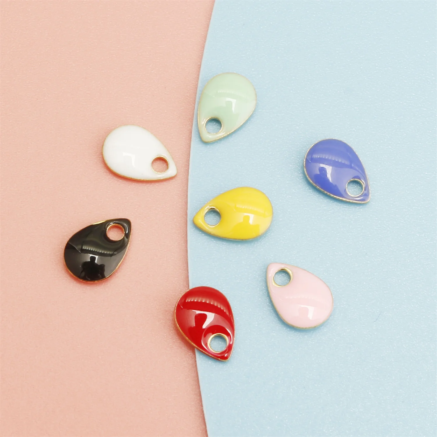 

20pcs Copper Enamelled Mini 7*5mm Water drop Charms Both Side Enamel Pendant DIY Craft ﻿