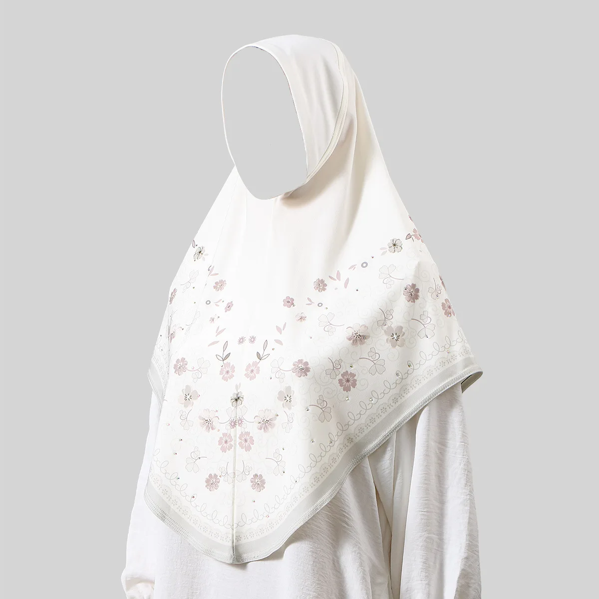 

Шарф-хиджаб с принтом, арабский, дышащий, эластичный, с атласным краем, для повседневного ношения, легкий, из тонкой ткани, для женщин Ближнего Востока