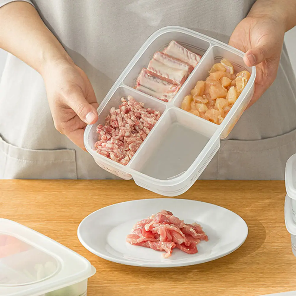 

2Pcs Fridge ganizer PP Cold Resistance Stackable Portable Small Size Transparent Bin MultiFunction Freezer Container
