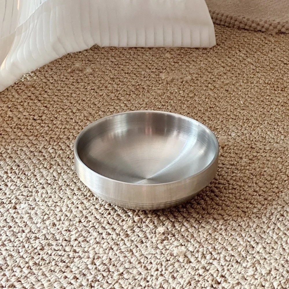 

New Large Diameter Elevated Cat Bowl Transparent Stainless Steel Pet Food Bowls Bowl Stand Holder Cat Accessories