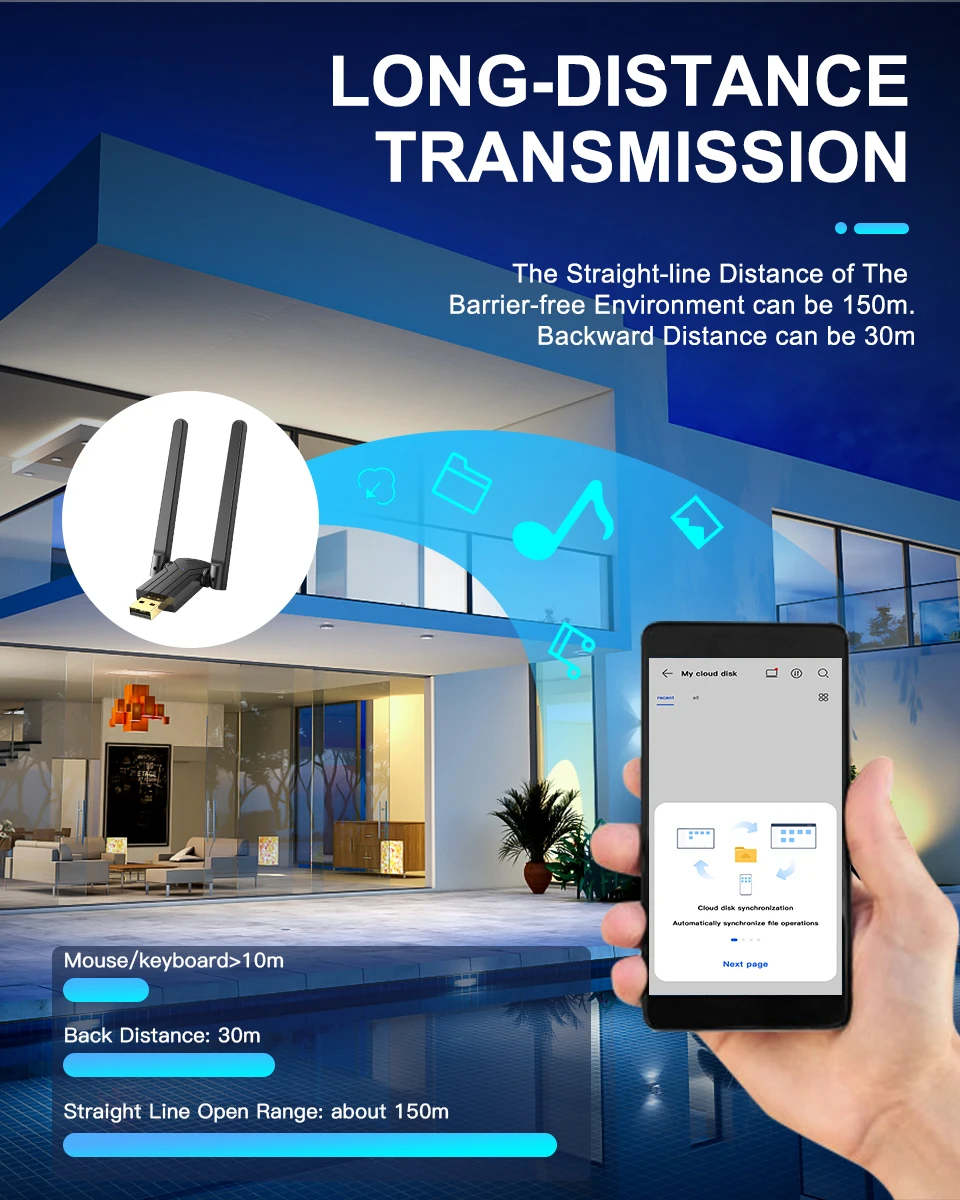 Goelely Bluetooth 5.1 Adapter Dual Band Driver Gratis Bluetooth Adapter Lange Afstand Bluetooth Audio Adapter USB3.0 BT5.1 Adapter
