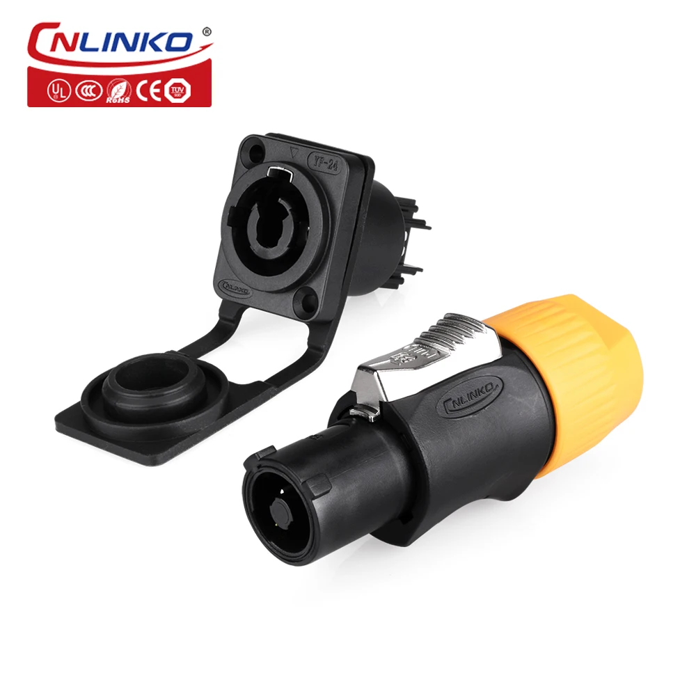 

M24 3 pin Socket Plug Powercom Outdoor Cnlinko Waterproof Connector