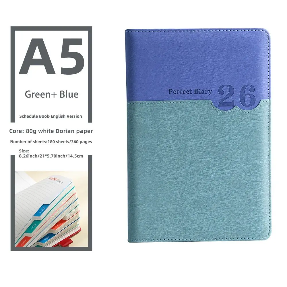 365 Days 2026 Schedule Planner Notepad Efficiency Thick Paper To-do List Notebook Self-discipline English Office Work Planner