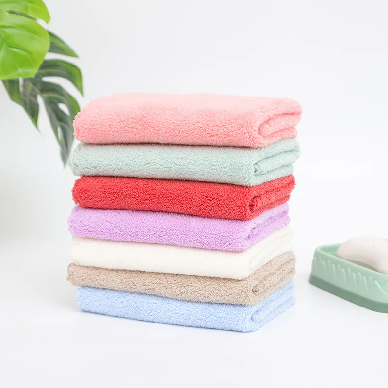 High Density Coral Velvet 30*30cm Small Square Towel Hand Towel Microfiber Child Washcloth Kids Face