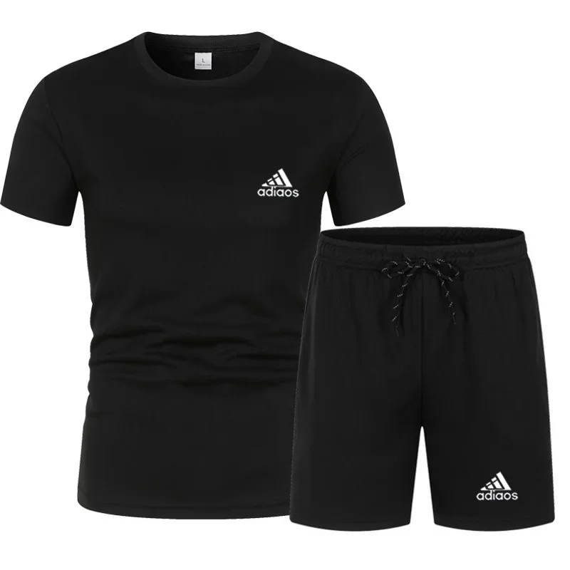 

Fato com estampa em monograma masculino, shorts casuais e manga curta, esportes diários, jogging, festa social, 2 peças, S-4XL