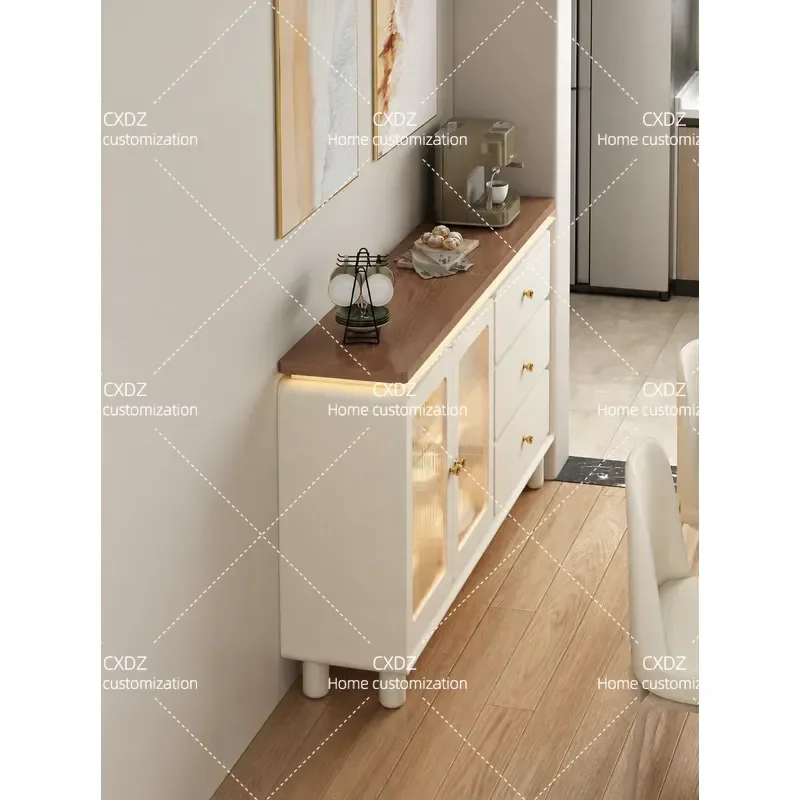 2026 New Ultra Thin Side Cabinet For Living Room Long Narrow Wooden Storage Cabinet Against Wall Dining Room Furniture