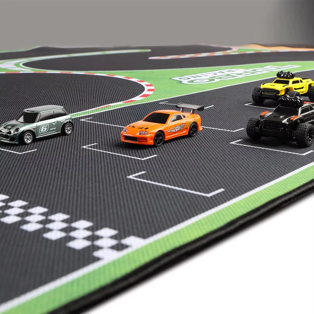 160x90cm 180x80CM Portable Turbo Racing  Rubber Mat Track 1:76 RC Mini  Car Track Race Runway for Table Racing Car view 5