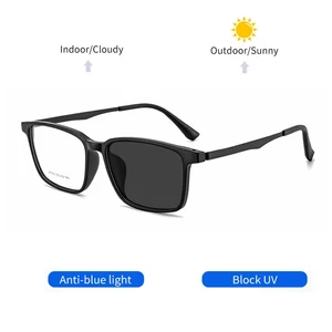 Lunettes de lecture ultralégères en titane pur photochromique anti-lumière bleue pour hommes Protection contre les radiations Lunettes de presbytie informatique 10 meilleures ventes en titane pur - No 10